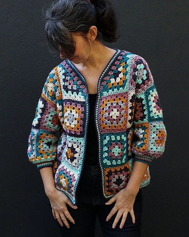 Crochet Everyday Granny Square Cardigan Pattern