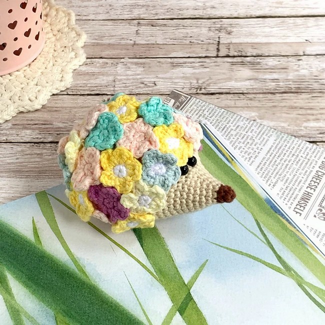 Crochet Flower Hedgehog Toy Pattern