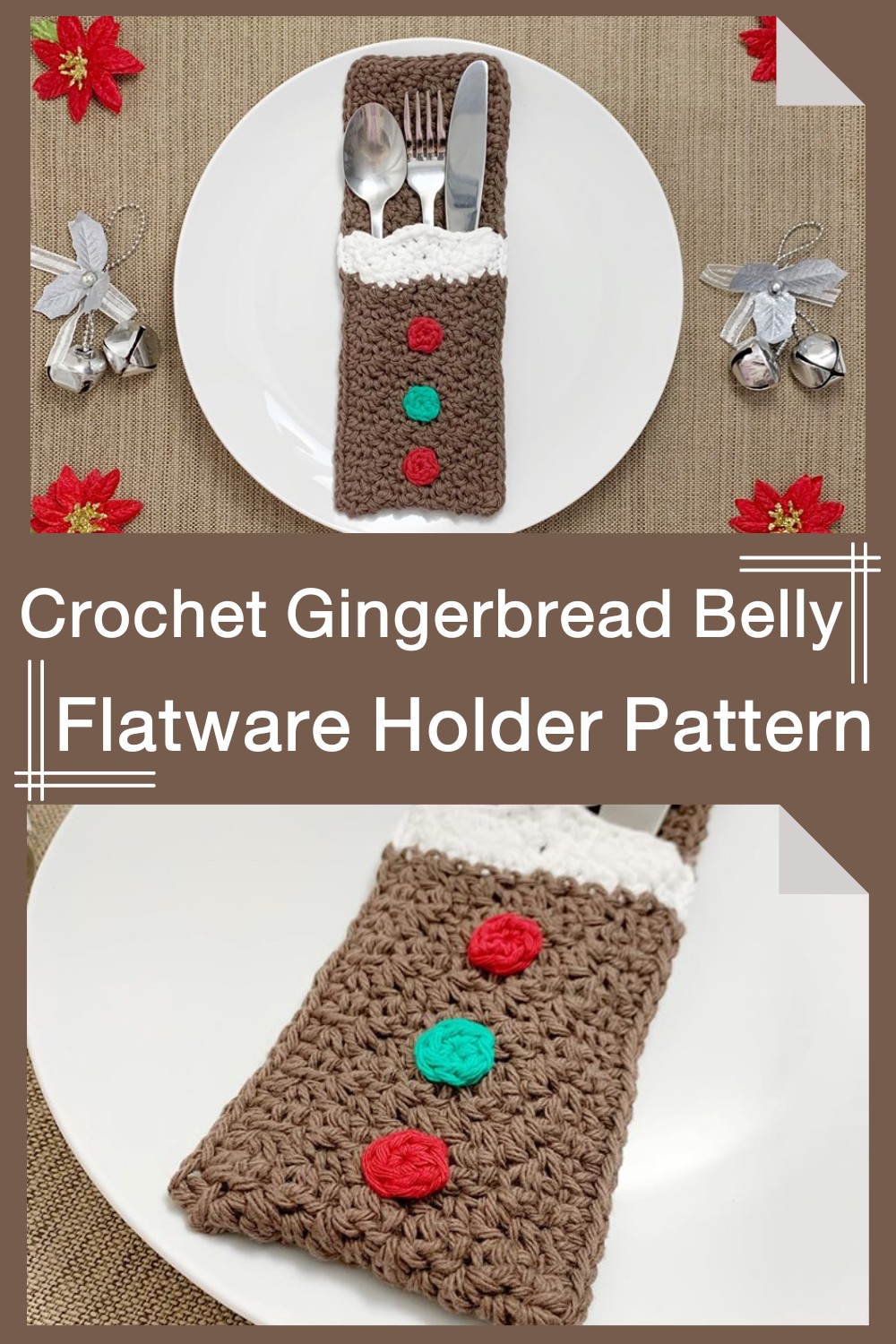 Crochet Gingerbread Belly Flatware Holder Pattern