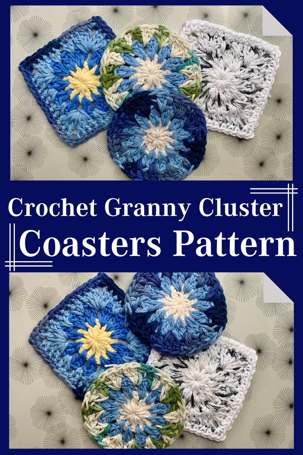 Crochet Granny Cluster Coasters Pattern