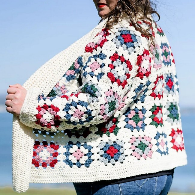 Crochet Granny Square Cardigan Pattern