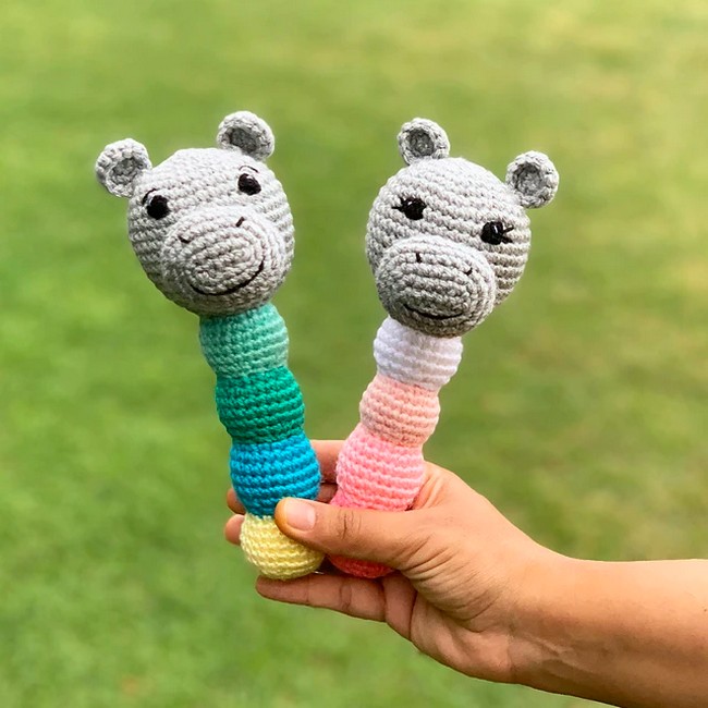 Crochet Hattie The Hippo Baby Rattle Pattern