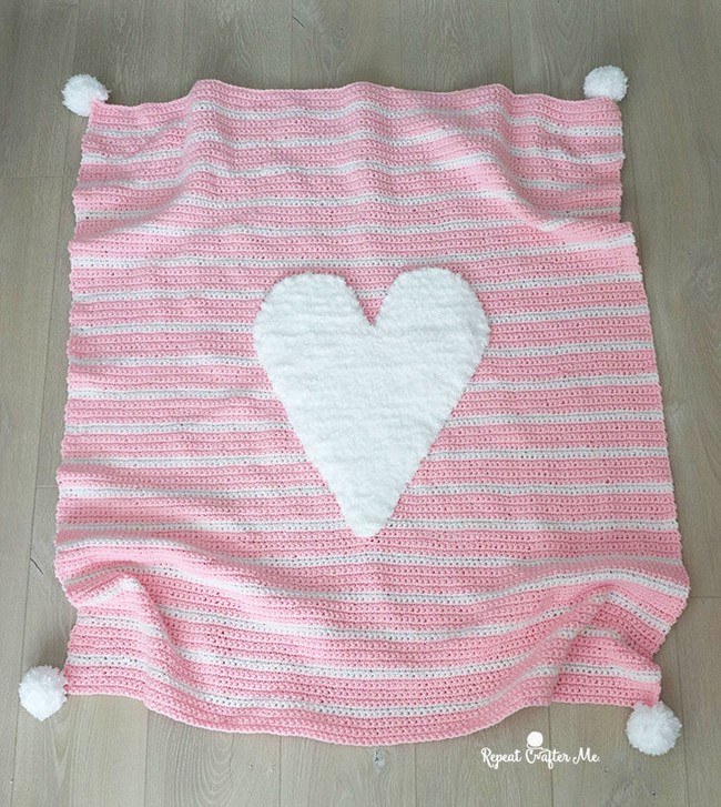 Crochet Heart Blanket Pattern