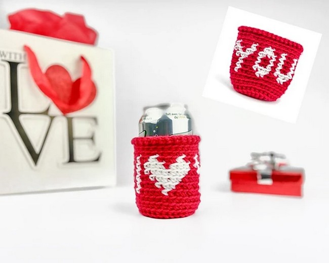 Crochet I Love You Can Cozy Pattern