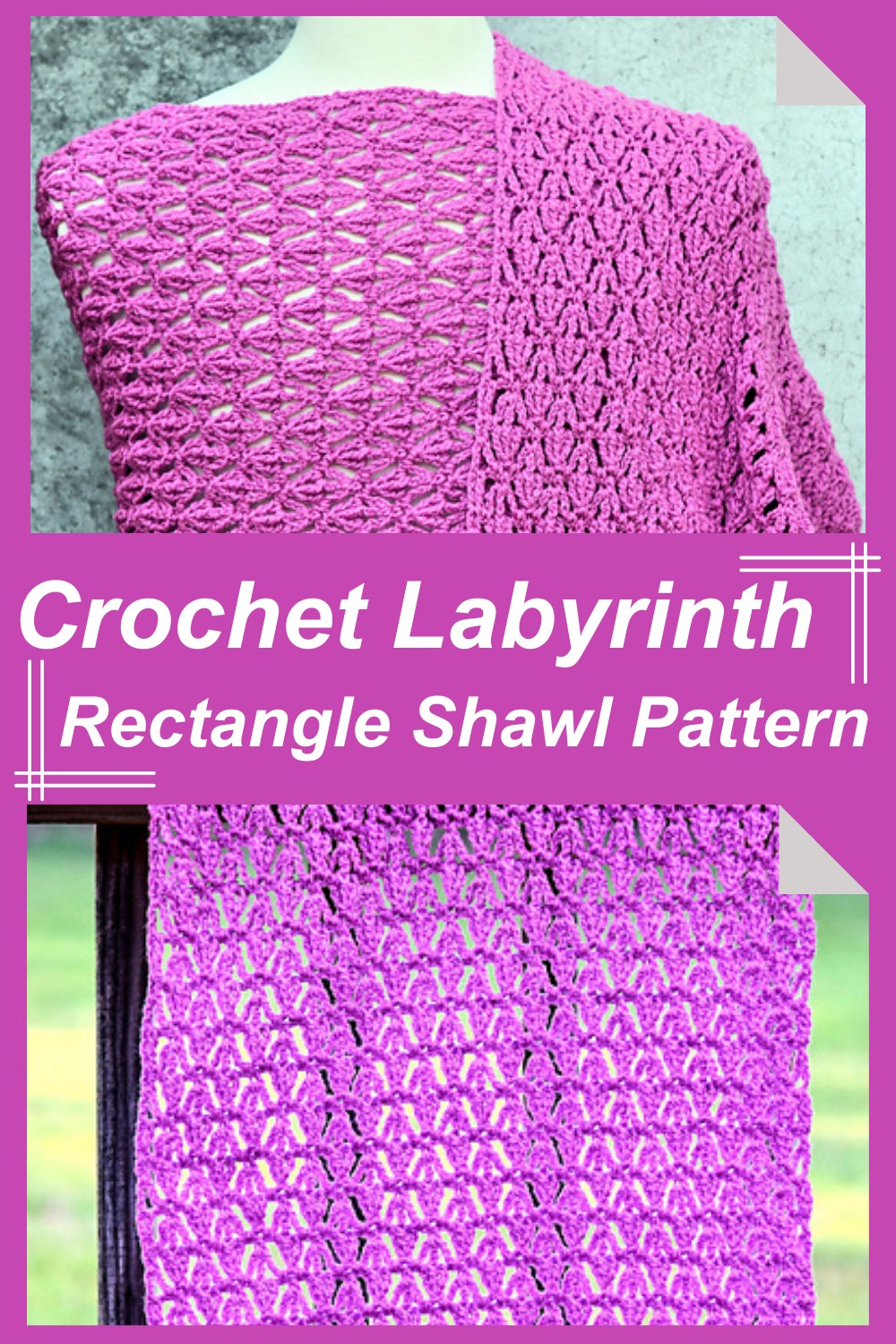 Crochet Labyrinth Rectangle Shawl Pattern