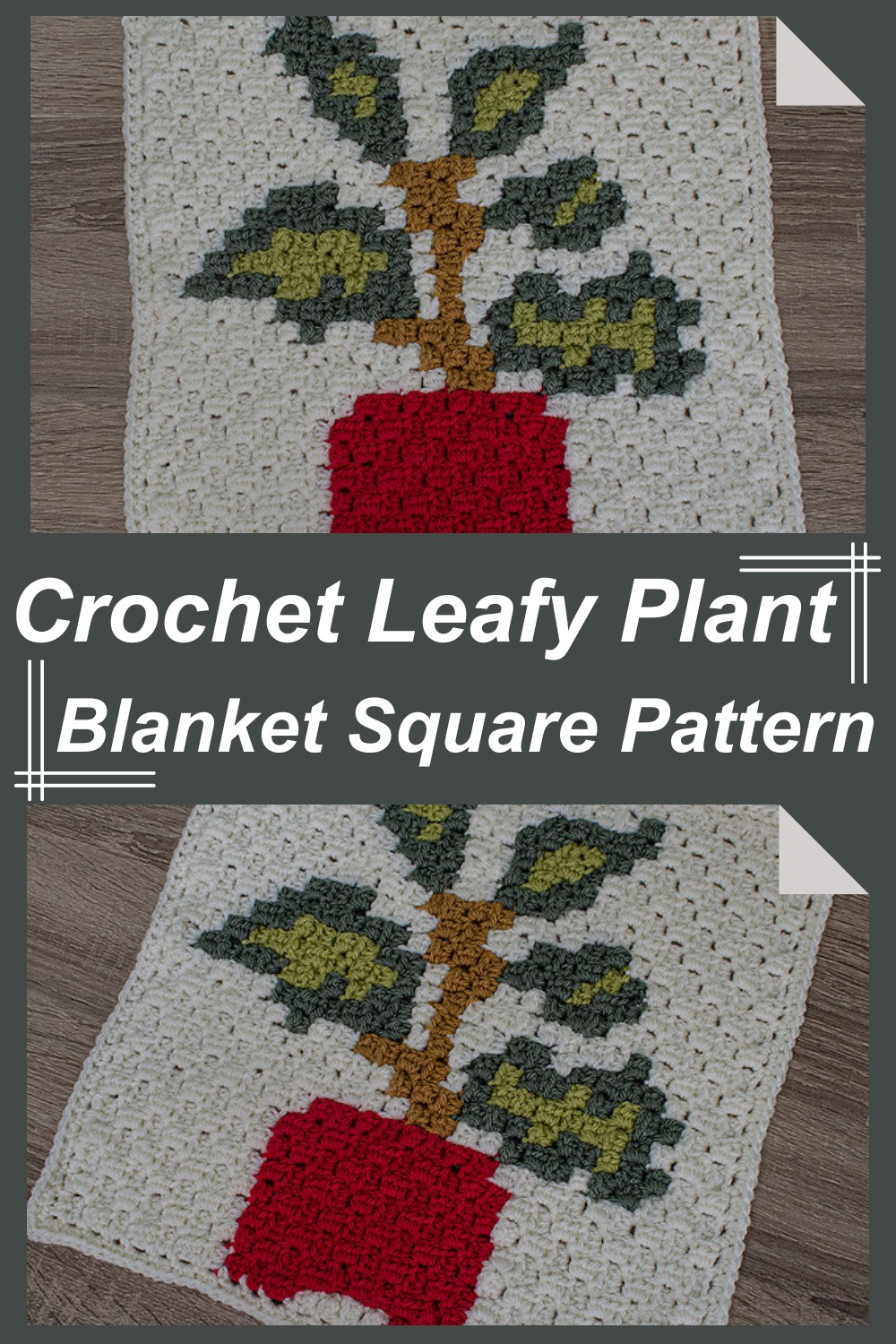 Crochet Leafy Plant Blanket Square Pattern