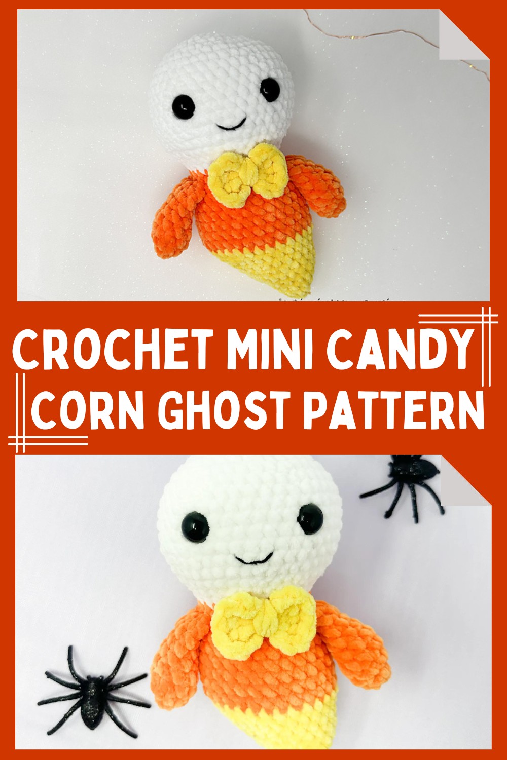 Crochet Mini Candy Corn Ghost Pattern