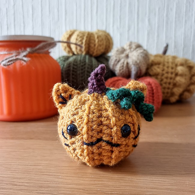 Crochet Mini Pumpkin Cat Amigurumi Pattern