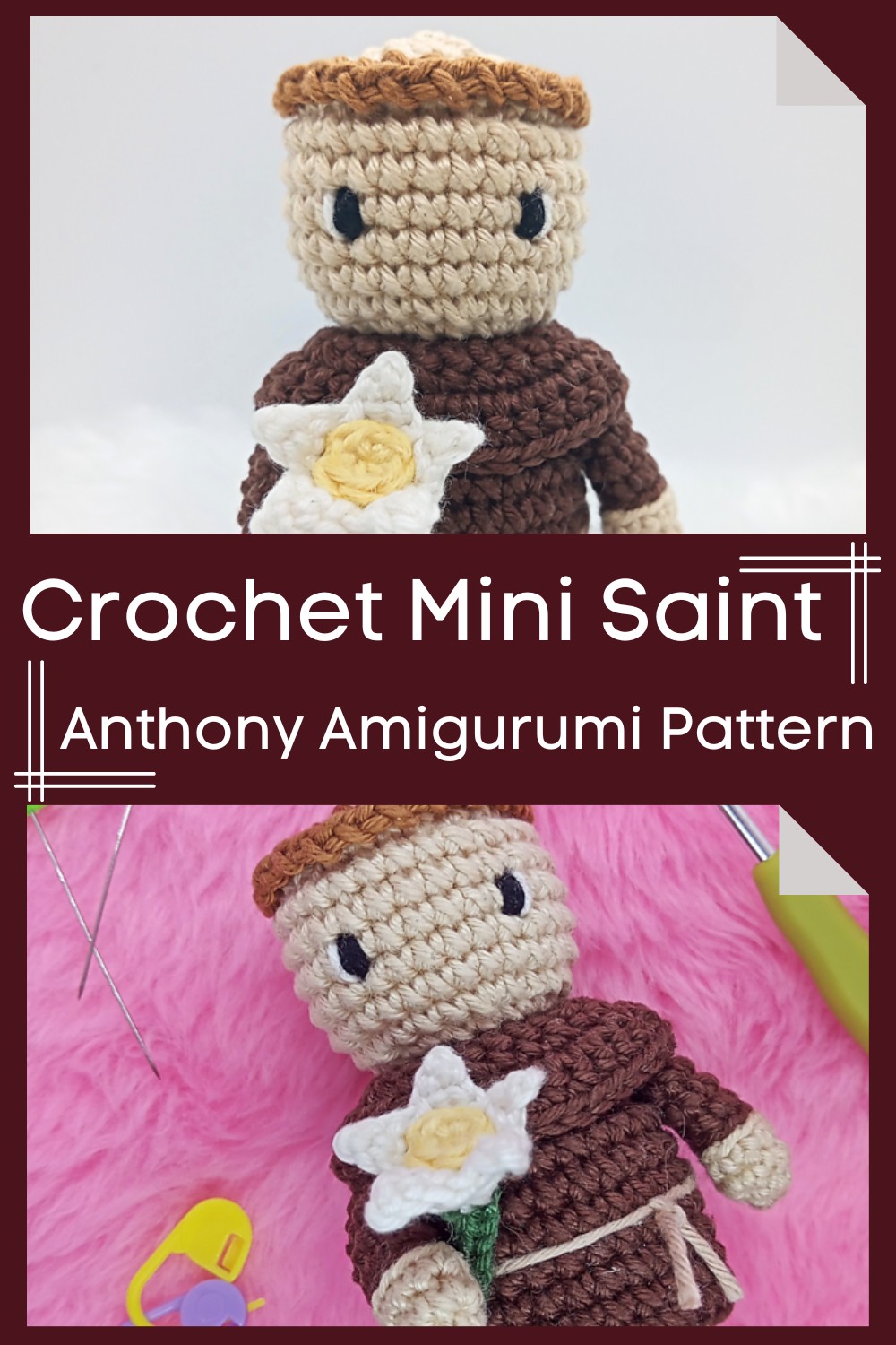 Crochet Mini Saint Anthony Amigurumi Pattern