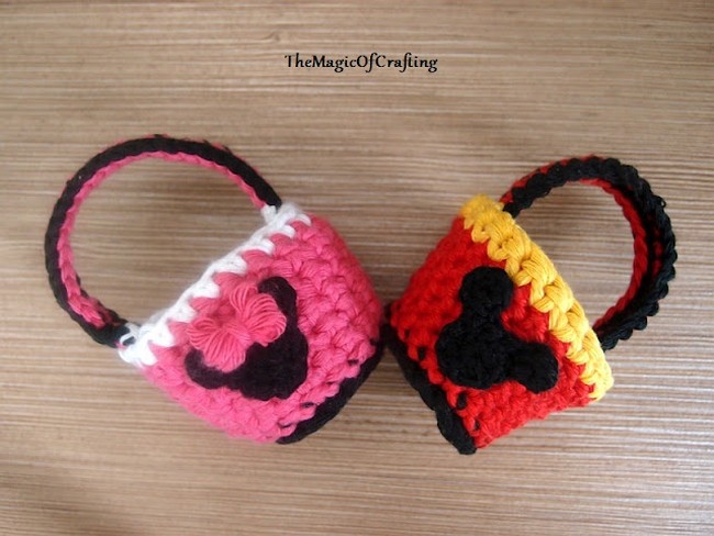 Crochet Minnie And Mickey Baskets Pattern