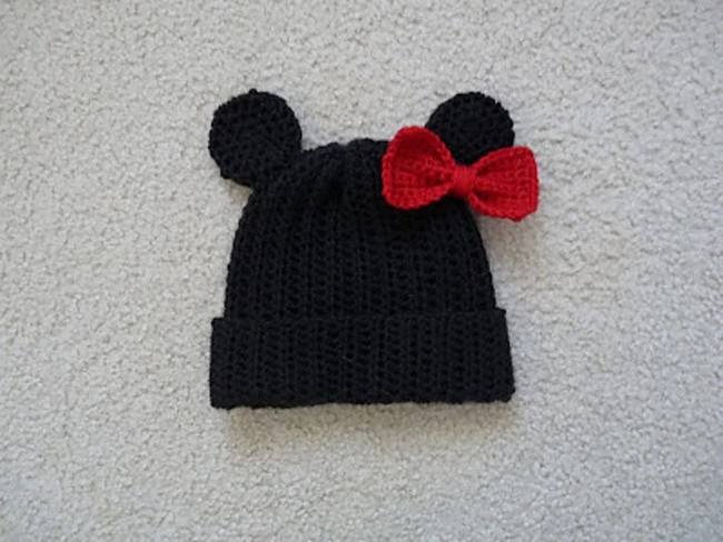 Crochet Minnie Mouse Beanie Pattern