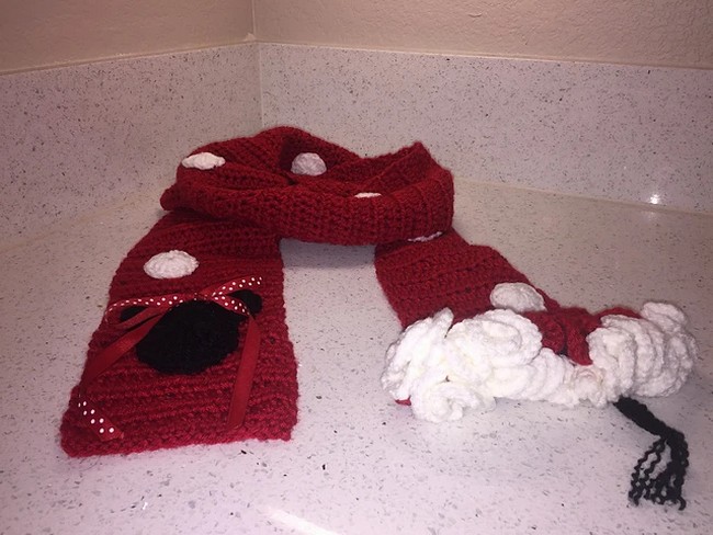 Crochet Minnie Mouse Polka Dot Scarf Pattern