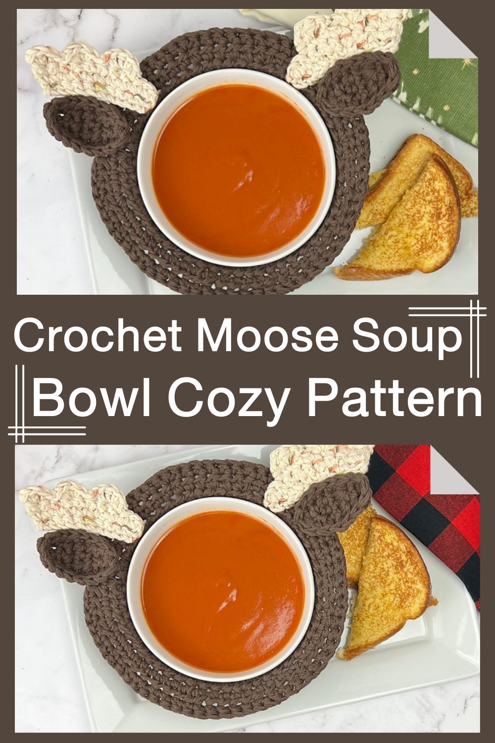 Crochet Moose Soup Bowl Cozy Pattern 