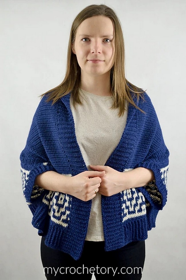 Crochet Mosaic Cocoon Cardigan Pattern