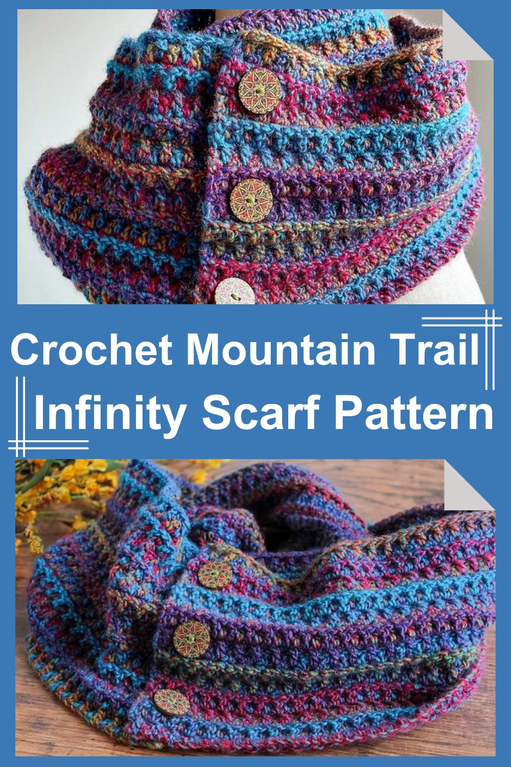 Crochet Mountain Trail Infinity Scarf Pattern