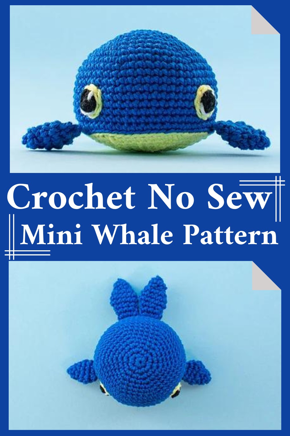 Crochet No Sew Mini Whale Pattern