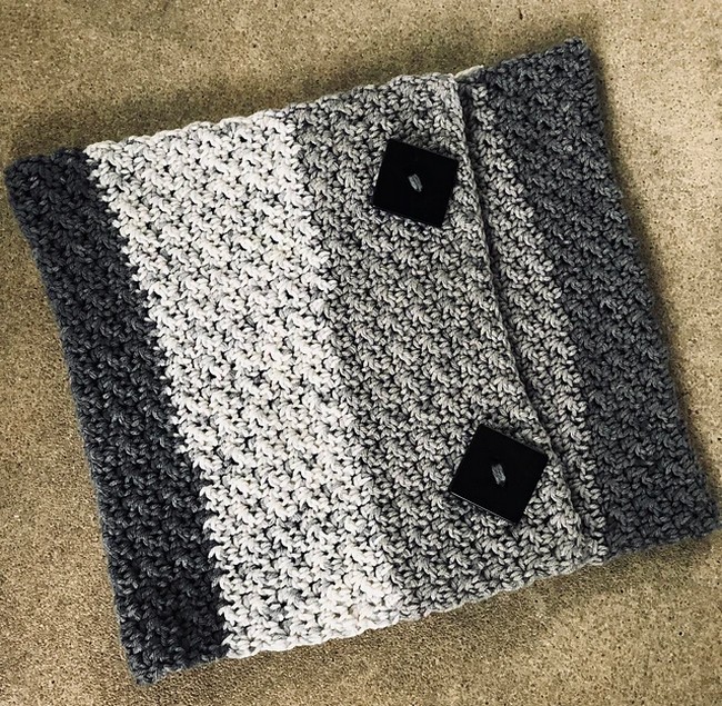 Crochet Ombre Button Cowl Pattern 