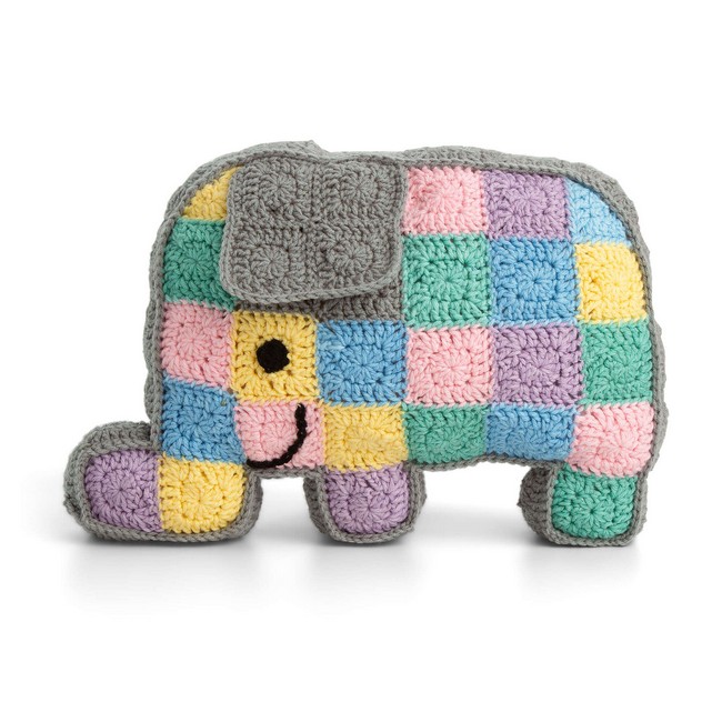 Crochet Patchwork Elephant Pillow Pattern