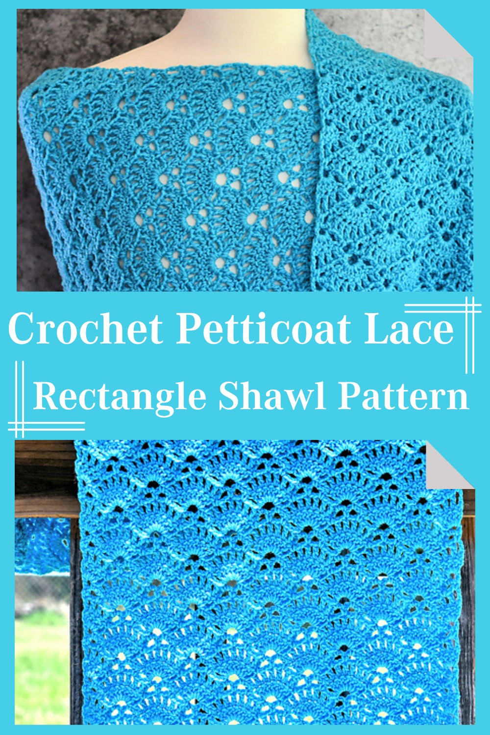 Crochet Petticoat Lace Rectangle Shawl Pattern