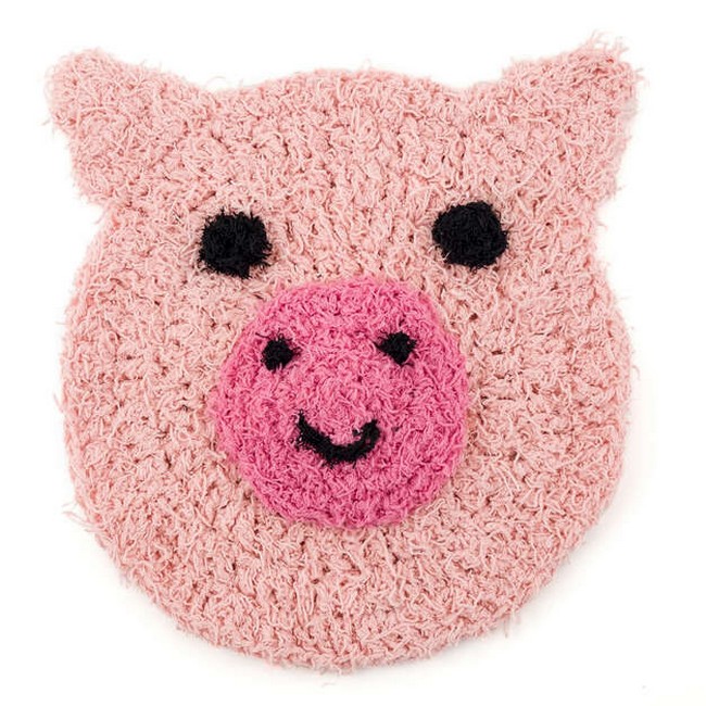 Crochet Playful Pig Scrubby Pattern