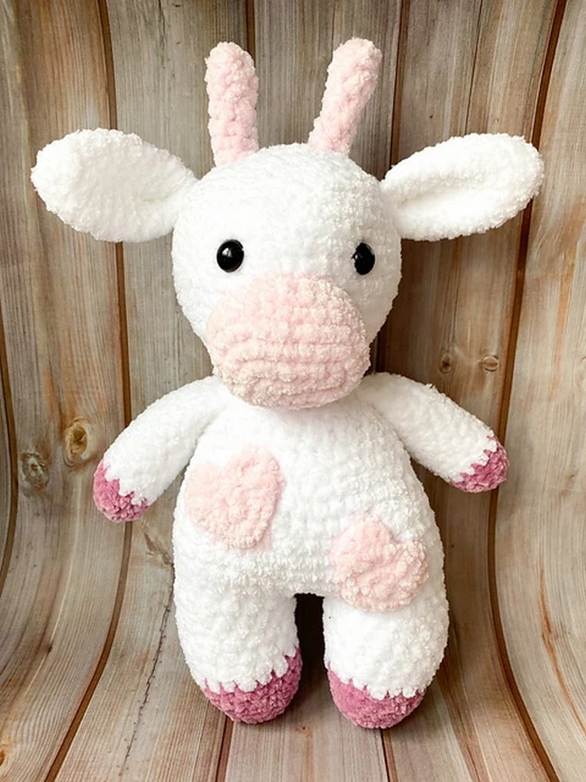 Crochet Plush Strawberry Cow Pattern