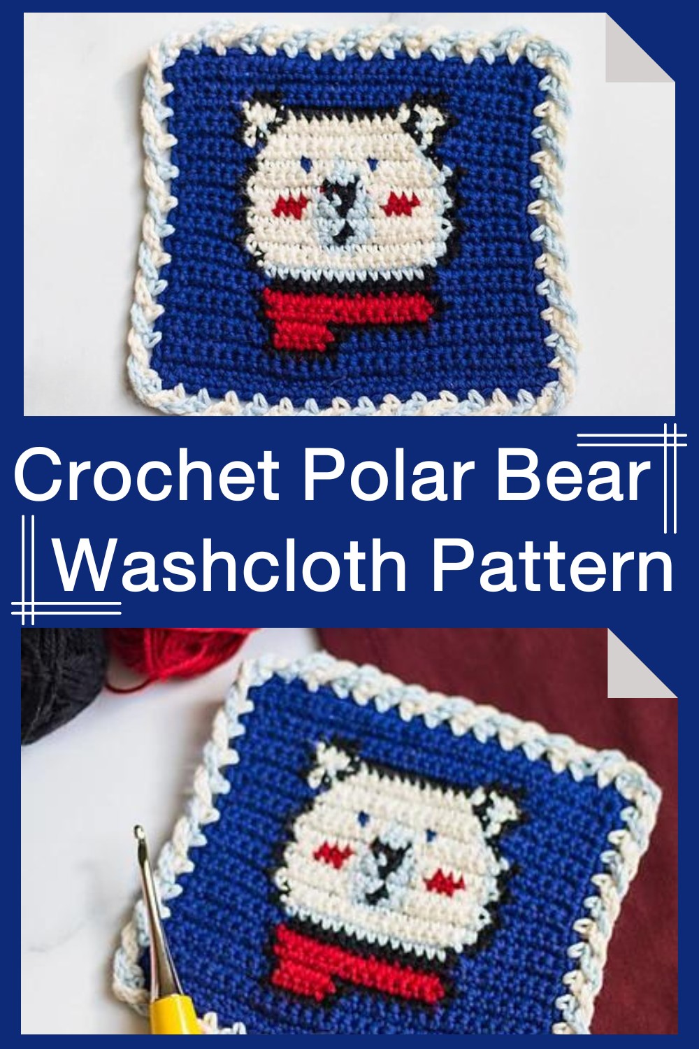 Crochet Polar Bear Washcloth Pattern