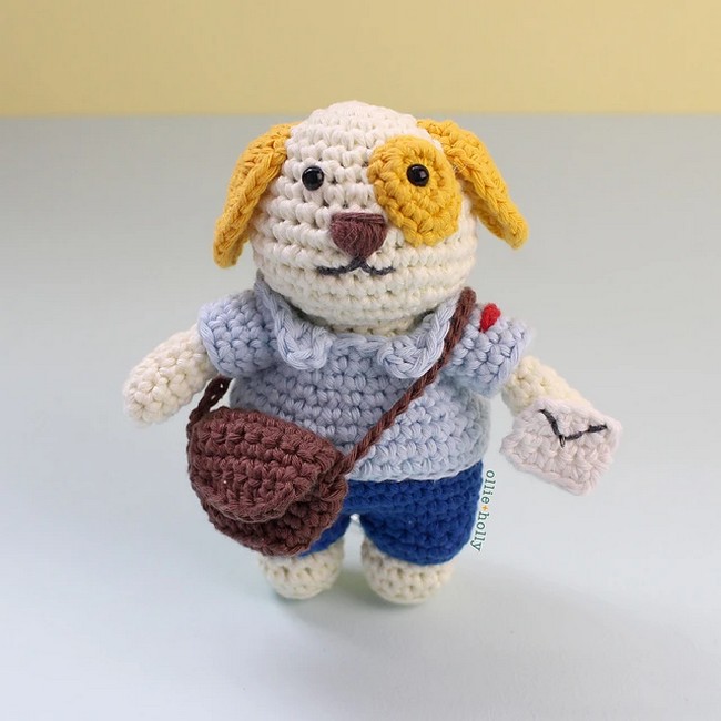 Crochet Postal Worker Puppy Amigurumi Pattern