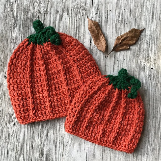 Crochet Pumpkin Beanie Pattern