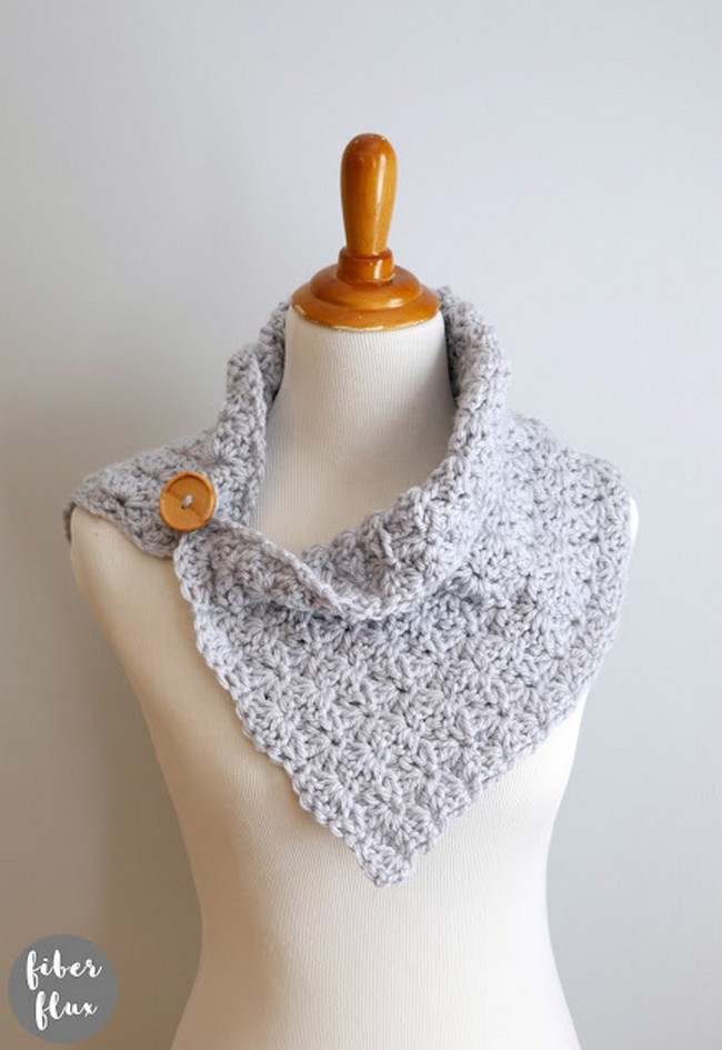 Crochet Quick Gift Button Scarf Pattern