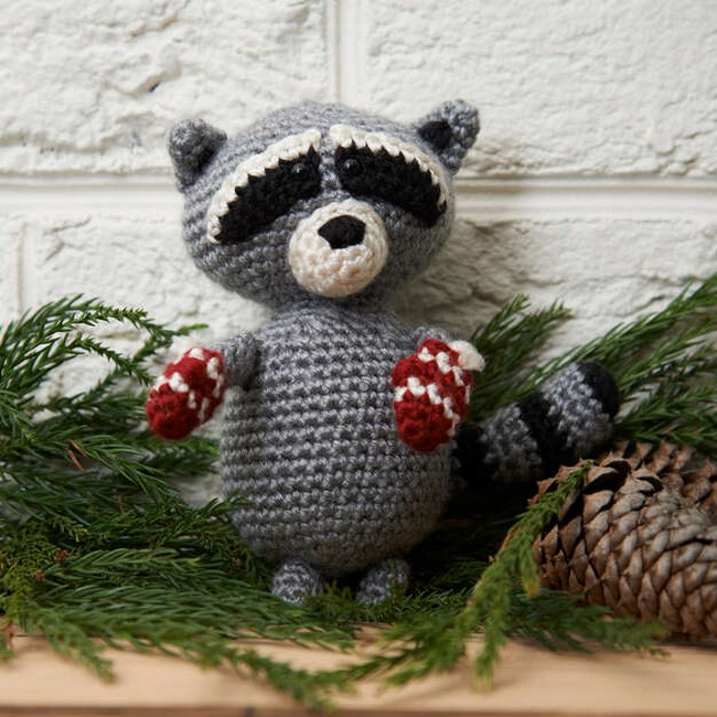 Crochet Raccoon Ornament Pattern