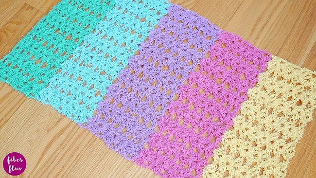 Crochet Rainbow Splash Bath Mat Pattern