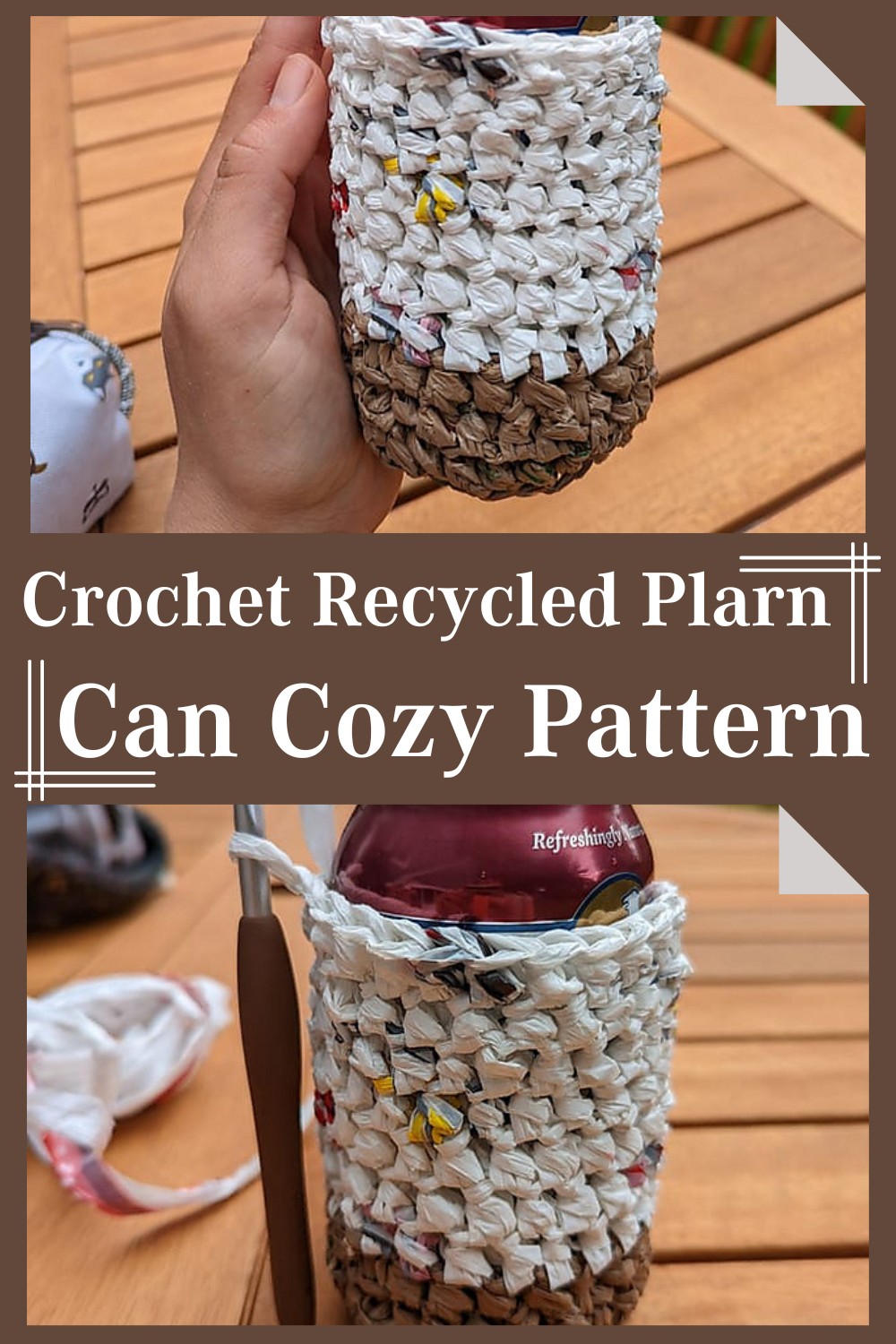 Crochet Recycled Plarn Can Cozy Pattern