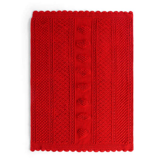 Crochet Red Heart Aran Hearts Throw Pattern