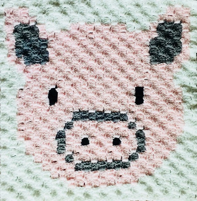 Crochet Rocky The Pig C2c Graphgan Square Pattern 