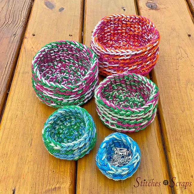 Crochet Scrappy Nesting Bowls Pattern