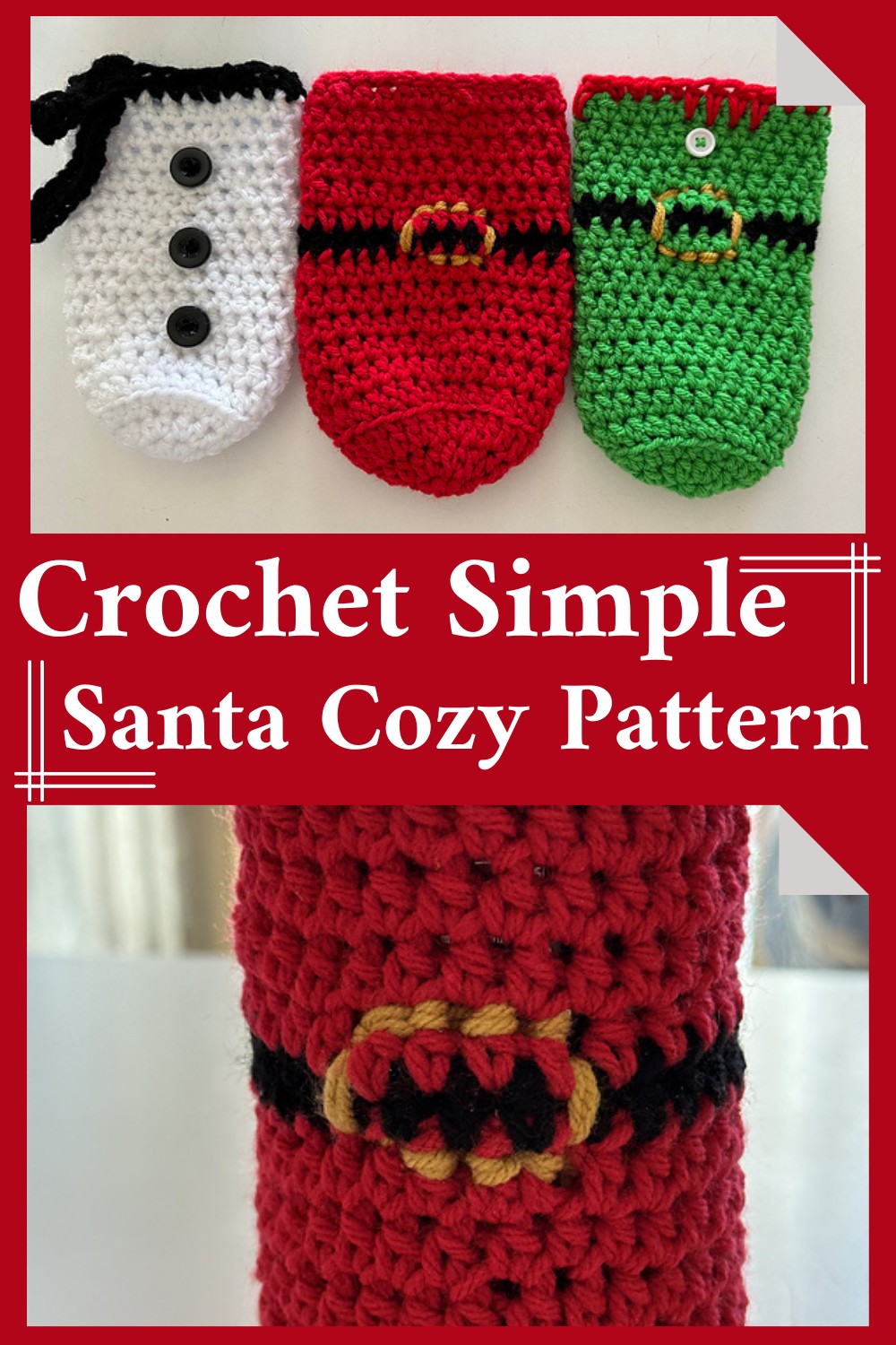 Crochet Simple Santa Cozy Pattern