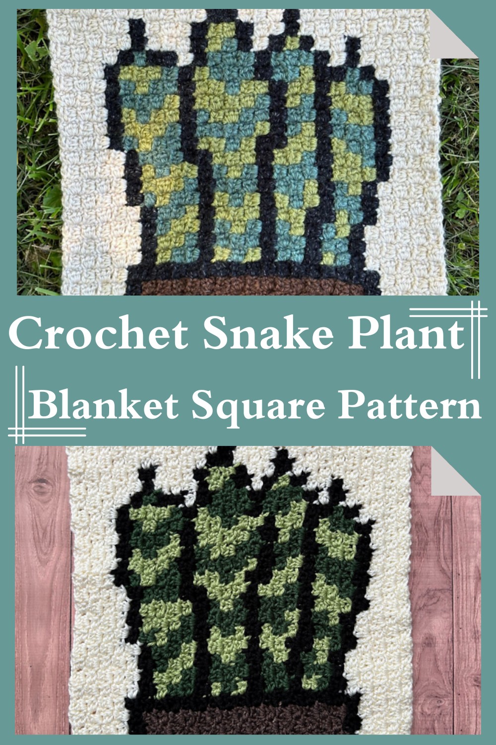 Crochet Snake Plant Blanket Square Pattern