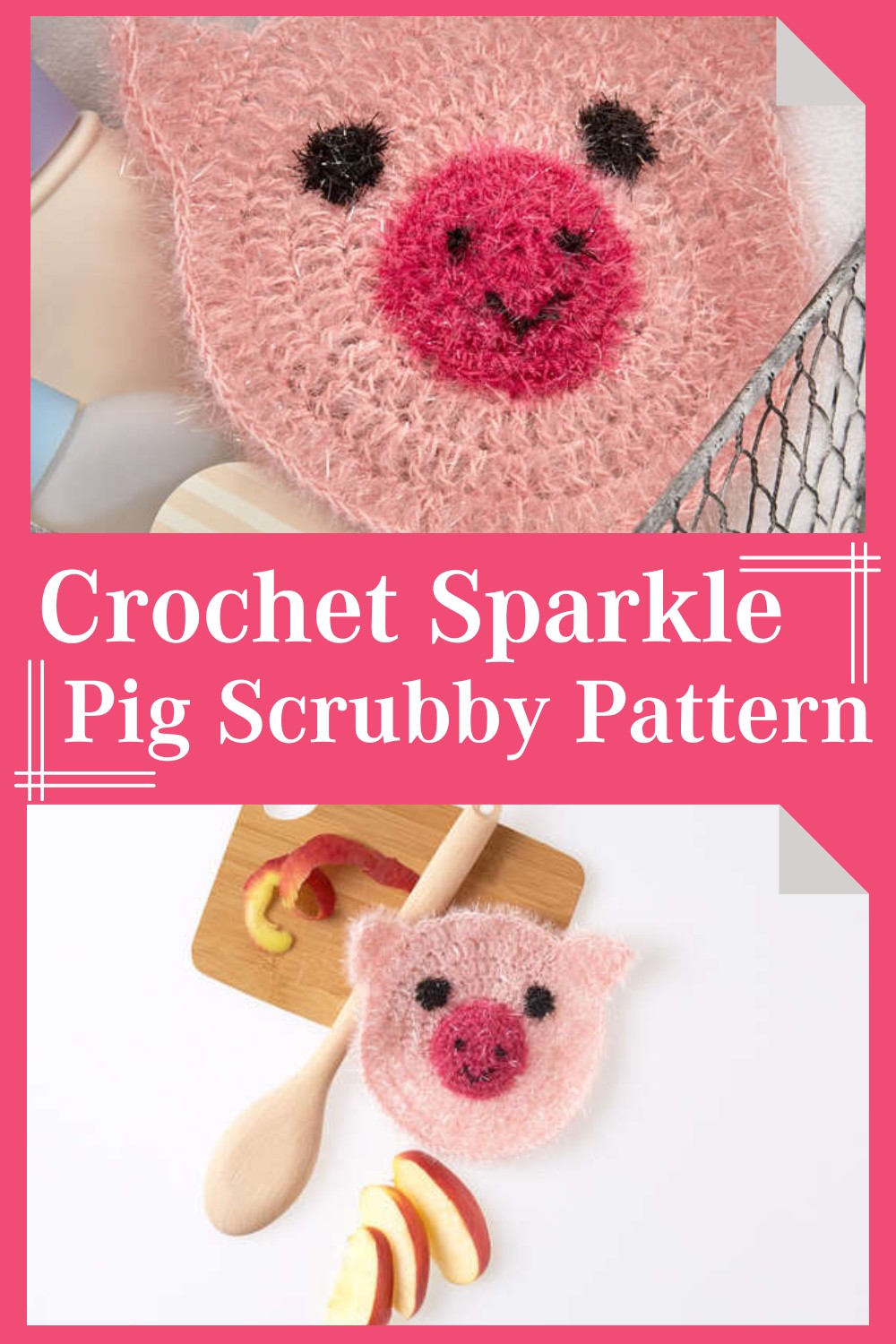 Crochet Sparkle Pig Scrubby Pattern