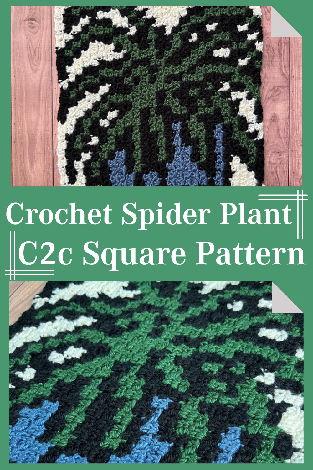 Crochet Spider Plant C2c Square Pattern