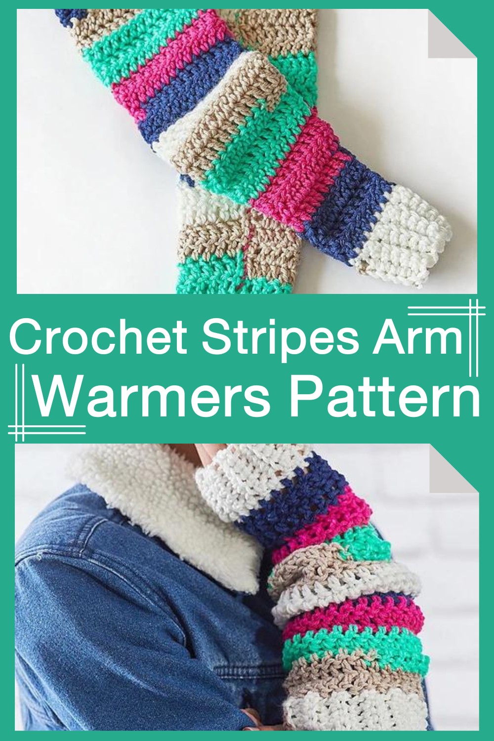 Crochet Stripes Arm Warmers Pattern