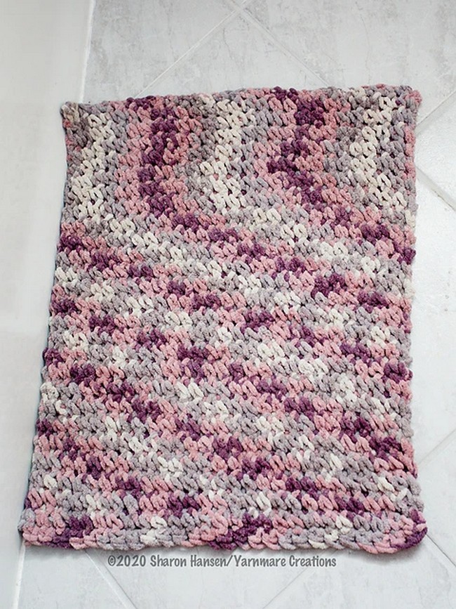 Crochet Thermal Stitch Bath Mat Pattern