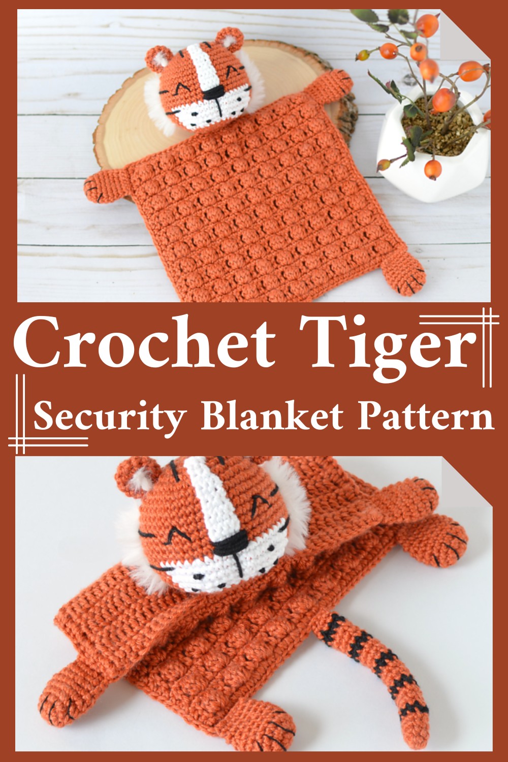 Crochet Tiger Security Blanket Pattern