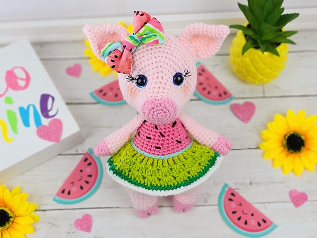 Crochet Watermelon Pig Pattern