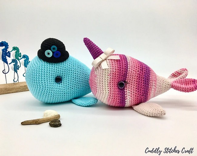 Crochet Wayne The Whale And Nelly The Narwhal Pattern