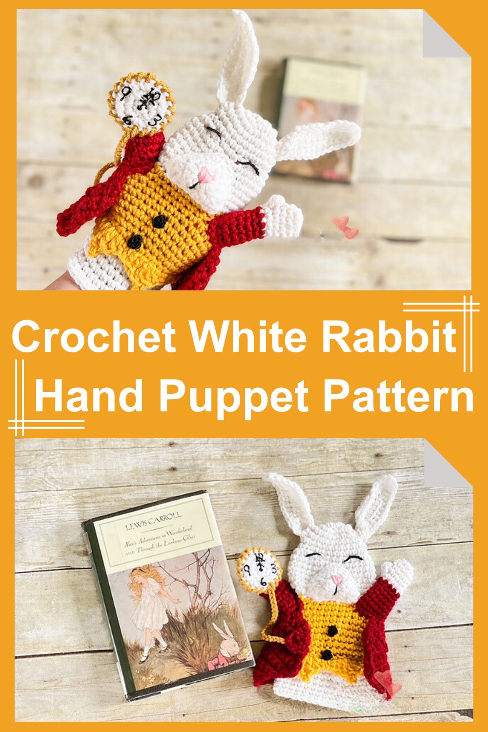 Crochet White Rabbit Hand Puppet Pattern