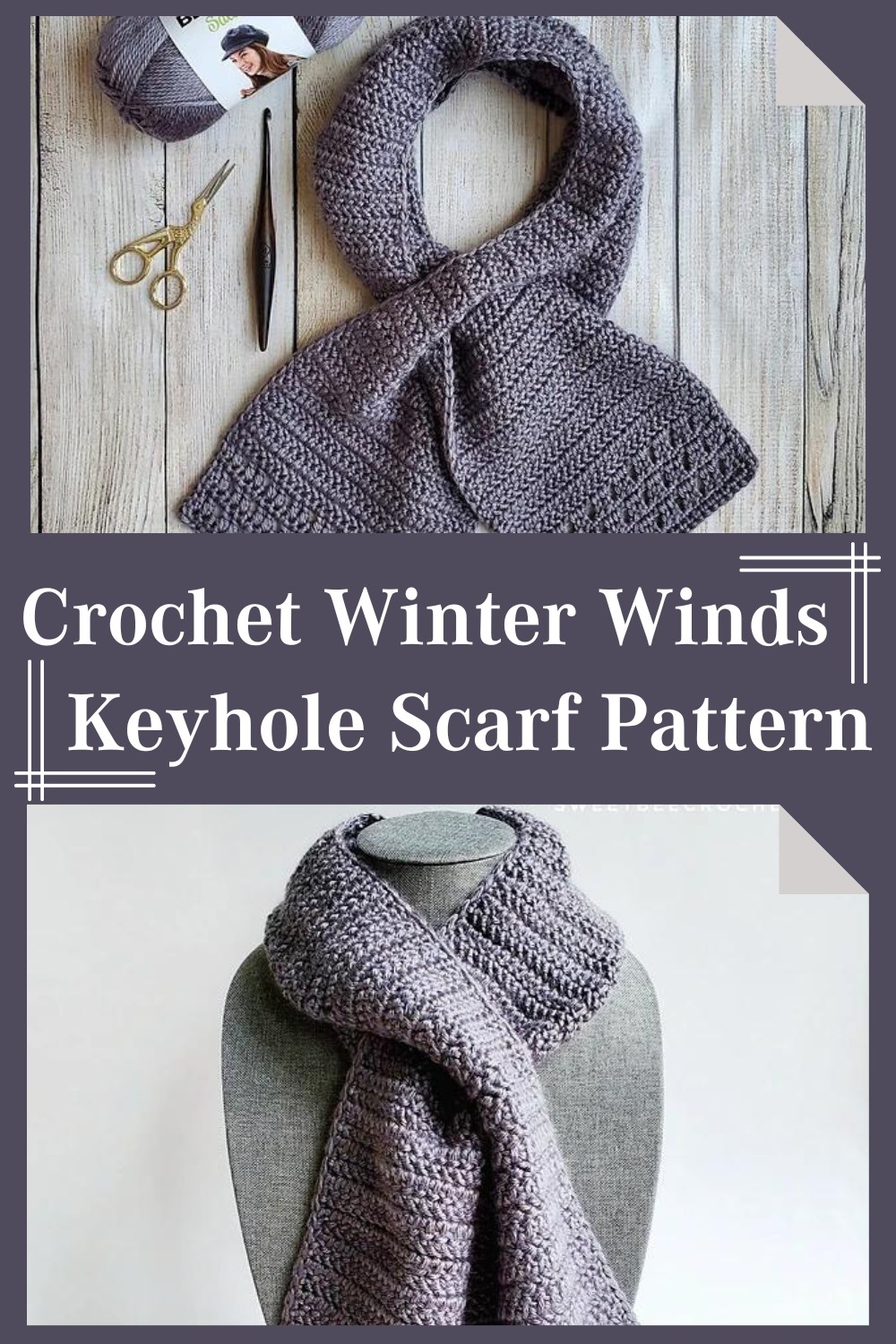 Crochet Winter Winds Keyhole Scarf Pattern