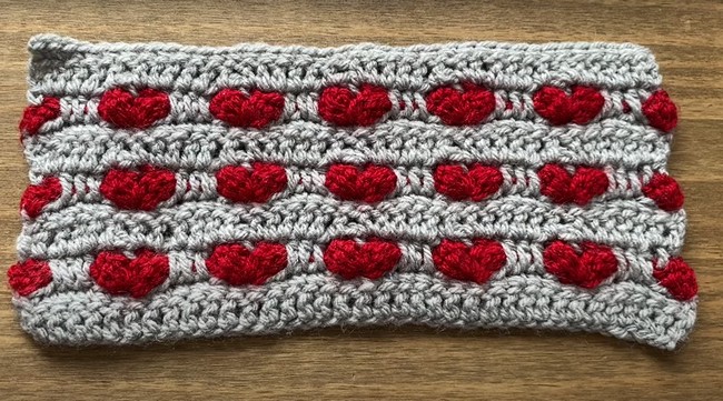 Crochet heart stitch