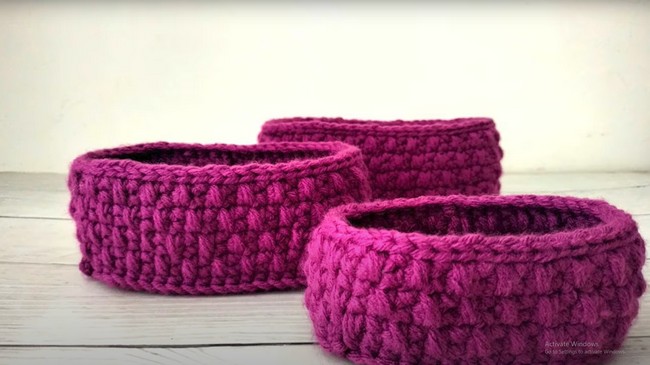 How To Crochet Oval Shaped Nesting Baskets