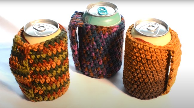 How to Crochet A Can Cozy with Handle