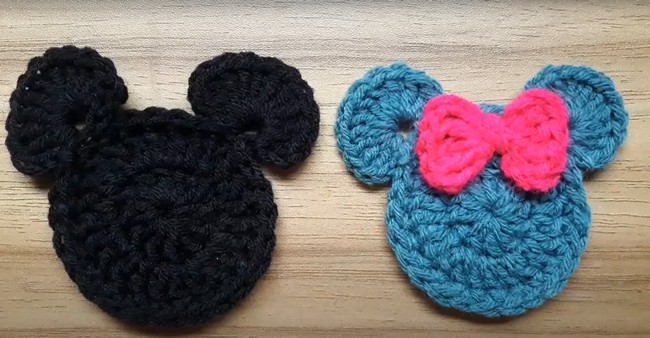 How to Crochet Mickey & Minnie Mouse Applique